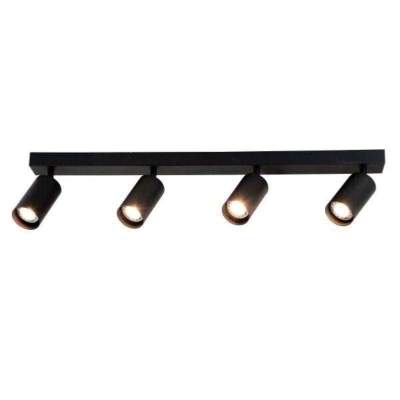Plafonnier 4 Spots Orientables 72cm Noir pour Ampoule GU10