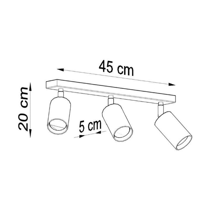Plafonnier 3 Spots Orientables Bois pour Ampoule GU10
