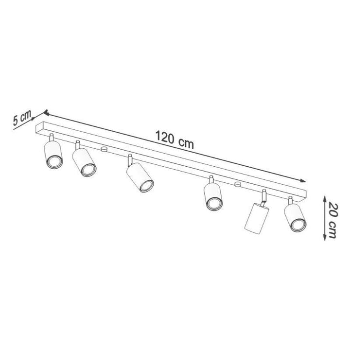Plafonnier 6 Spots Orientables Bois pour Ampoule GU10