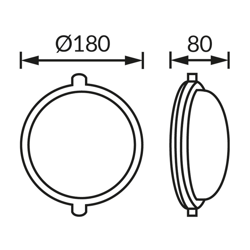 Plafonnier Étanche pour Ampoule E27 Ø180mm Blanc