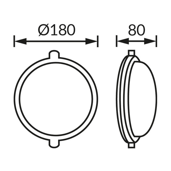 Plafonnier Étanche pour Ampoule E27 Ø180mm Noir