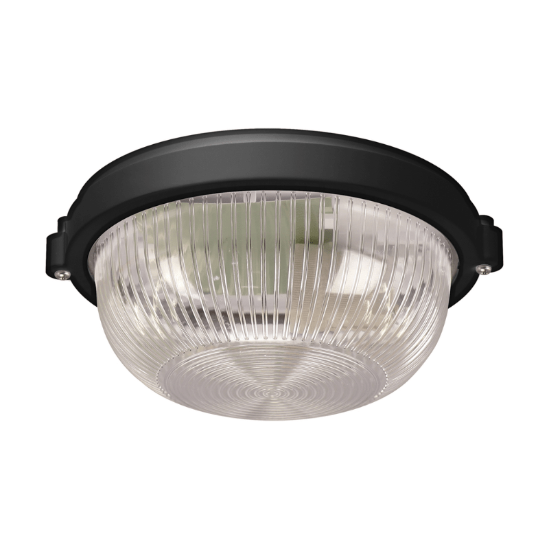 Plafonnier Étanche pour Ampoule E27 Ø180mm Noir