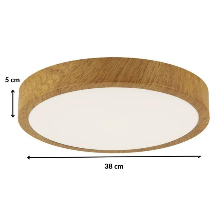 Plafonnier LED Bois 24W 38cm Chêne
