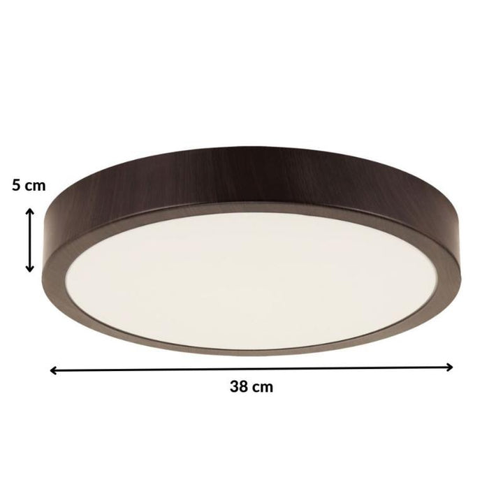 Plafonnier LED Bois 24W 38cm Wengé