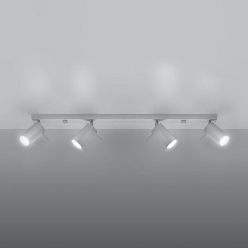 Plafonnier 4 Spots Orientables Blanc pour Ampoule GU10