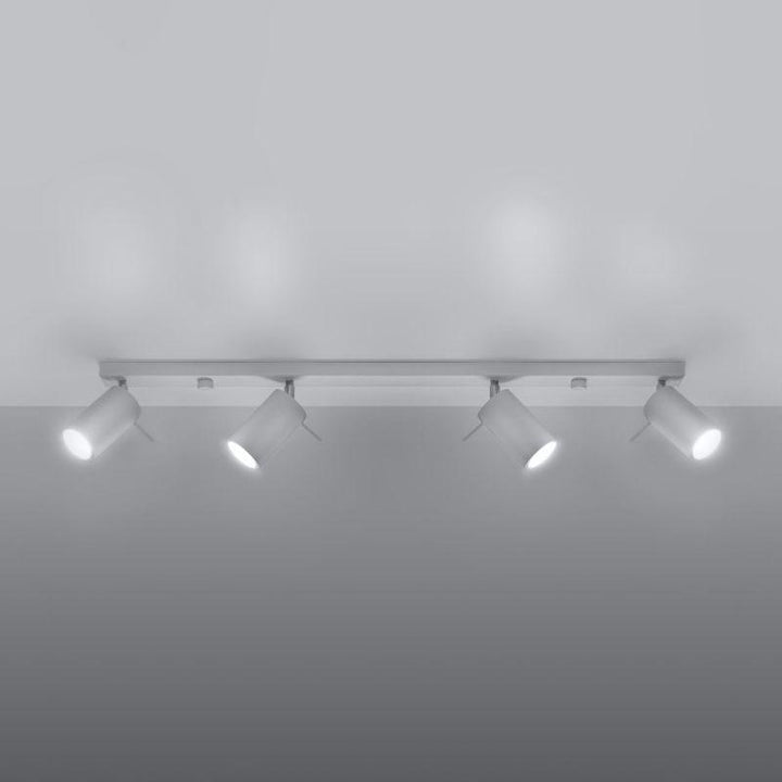 Plafonnier 4 Spots Orientables Blanc pour Ampoule GU10