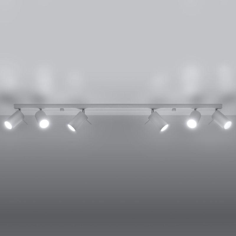 Plafonnier 6 Spots Orientables Blanc pour Ampoule GU10