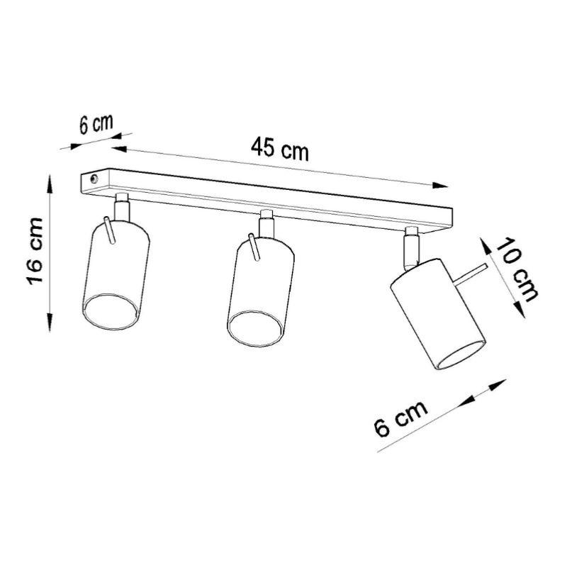 Plafonnier 3 Spots Orientables Métal pour Ampoule GU10