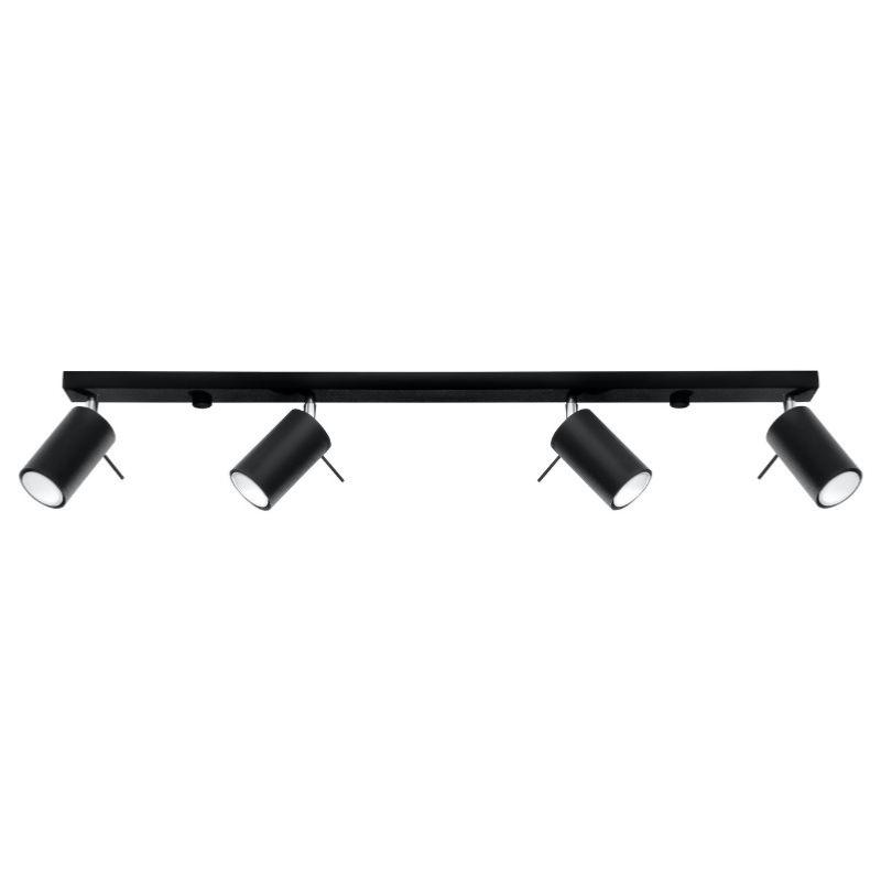 Plafonnier 4 Spots Orientables Noir pour Ampoule GU10