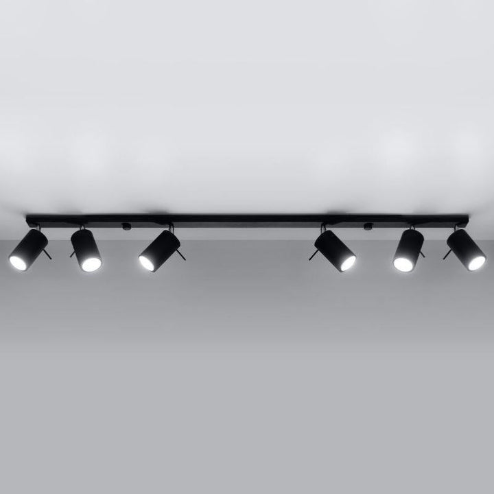 Plafonnier 6 Spots Orientables Noir pour Ampoule GU10