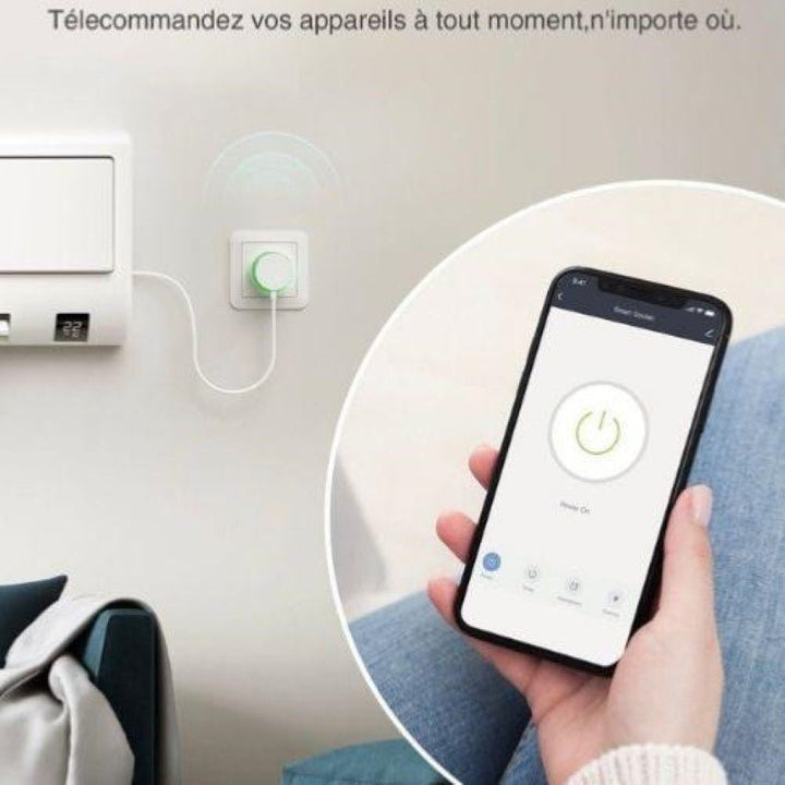 Prise Connectée Wifi 16A avec 2 Ports USB 2.1A - Pack de 2