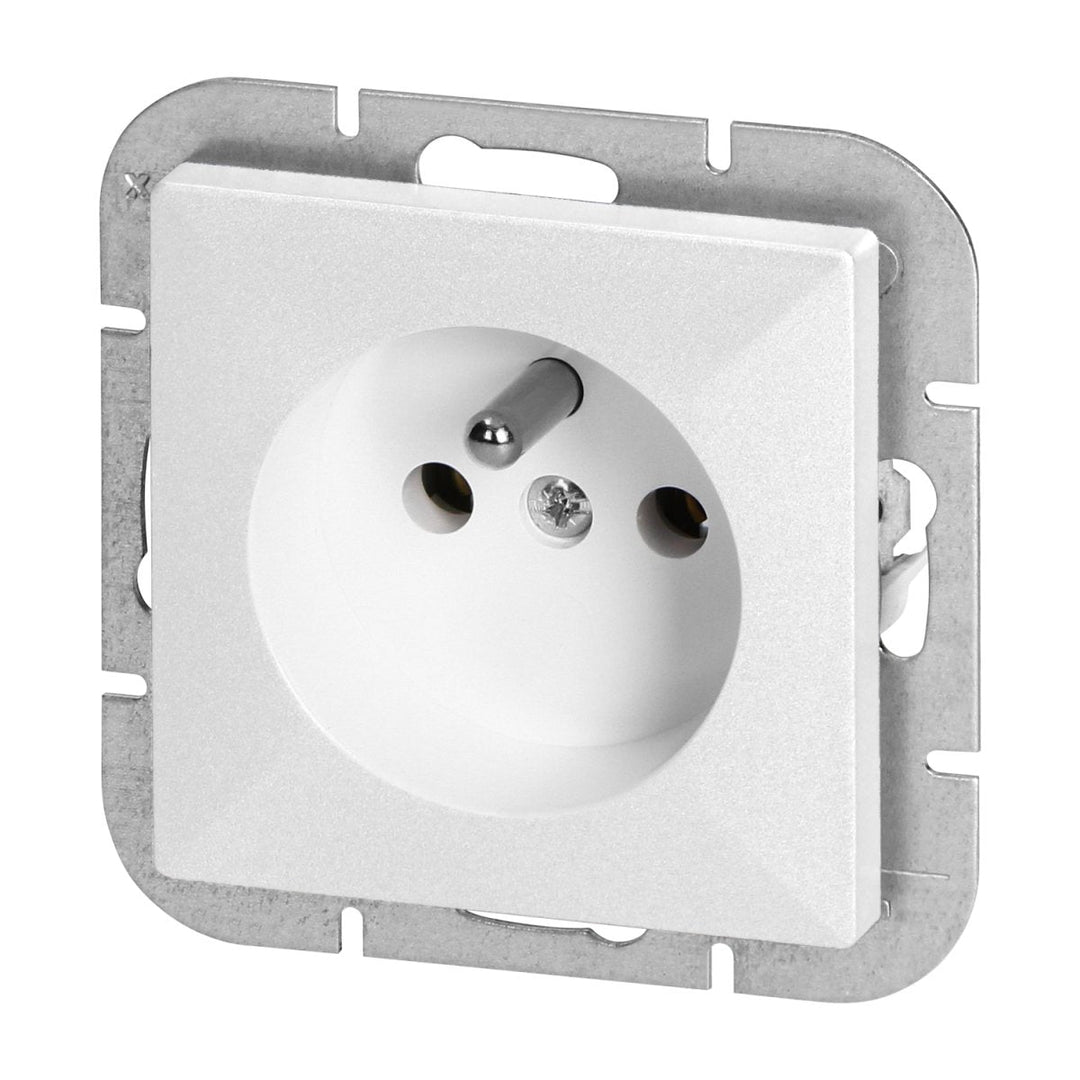Prise Encastrée 2P+T 16A 250V - Blanc - Silumen