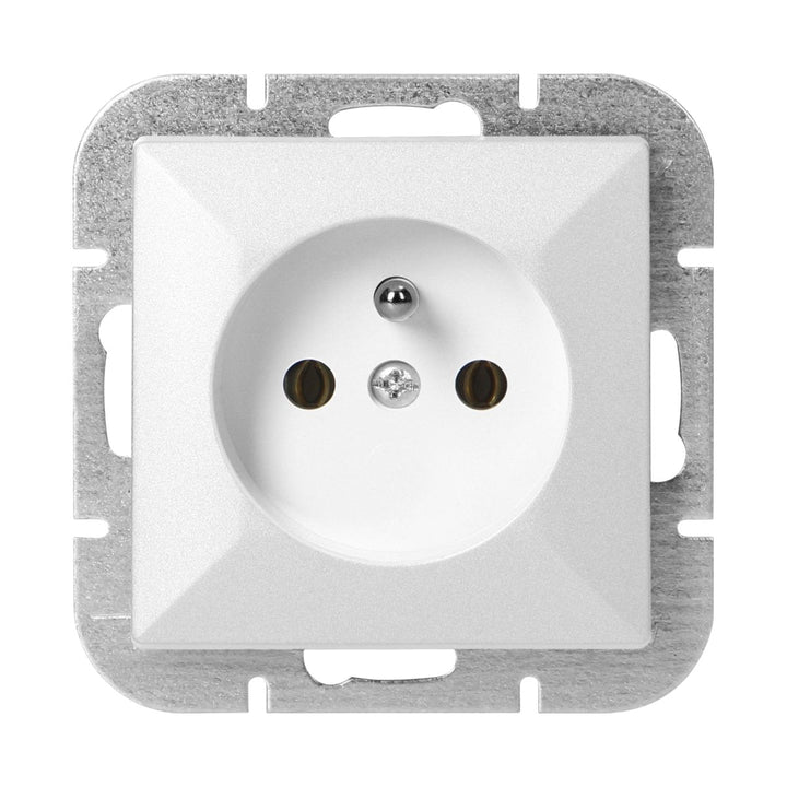 Prise Encastrée 2P+T 16A 250V - Blanc - Silumen
