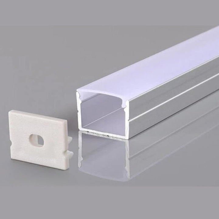 Profilé Aluminium 19x13mm 2m Pour Ruban LED Couvercle Opaque Blanc - Silamp France