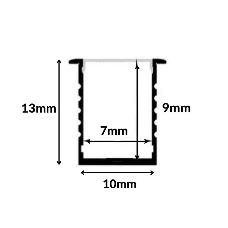 Profilé Aluminium Encastrable 1m pour Ruban LED Cache Blanc Opaque