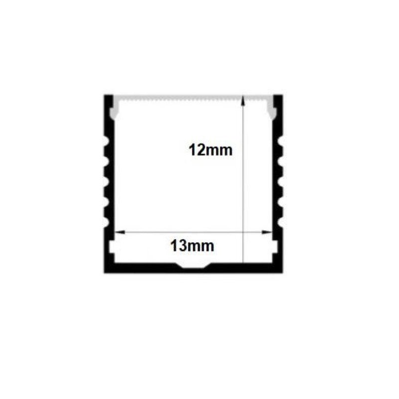 Profilé Aluminium 1m pour Bandeau LED Couvercle Opaque - Pack de 5