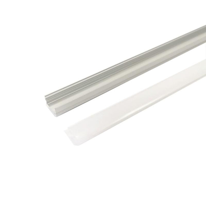 Profilé Aluminium 2m pour Ruban LED Couvercle Blanc Opaque