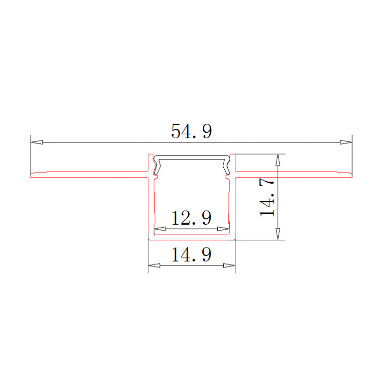 Profilé Aluminium Encastrable 1m pour Ruban LED Couvercle Blanc Opaque