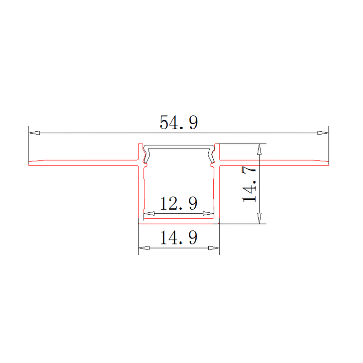 Profilé Aluminium Encastrable 1m pour Ruban LED Couvercle Blanc Opaque