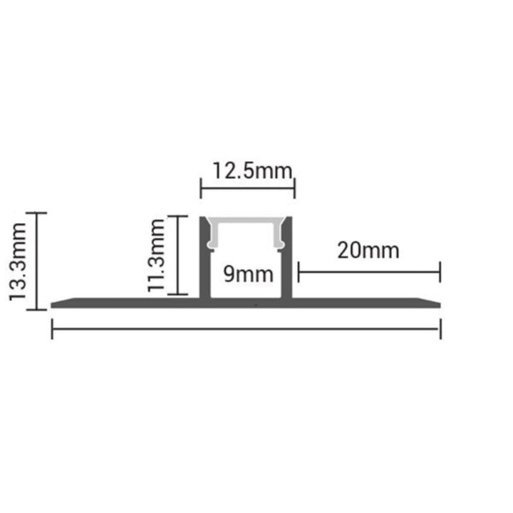 2m Recessed Aluminum Profile for LED Strip