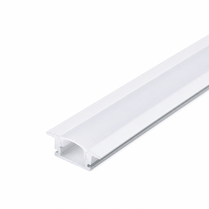 Profilé Aluminium Encastrable 2m pour Ruban LED Cache Blanc Opaque