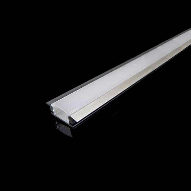 Profilé Aluminium Encastré 2m avec Couvercle Blanc Opaque