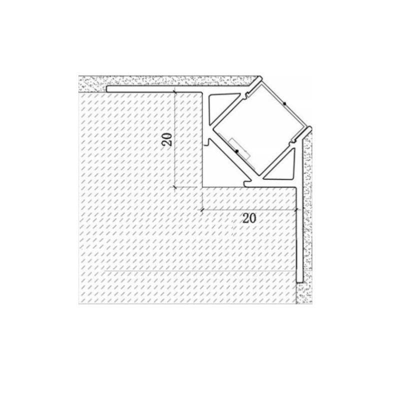 Profilé Aluminium Encastré Angulaire 2m pour Ruban LED Couvercle Blanc Opaque
