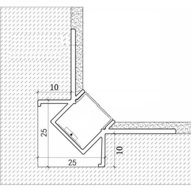 Profilé Aluminium Encastré d'Angle 1m pour Ruban LED Couvercle Blanc Opaque