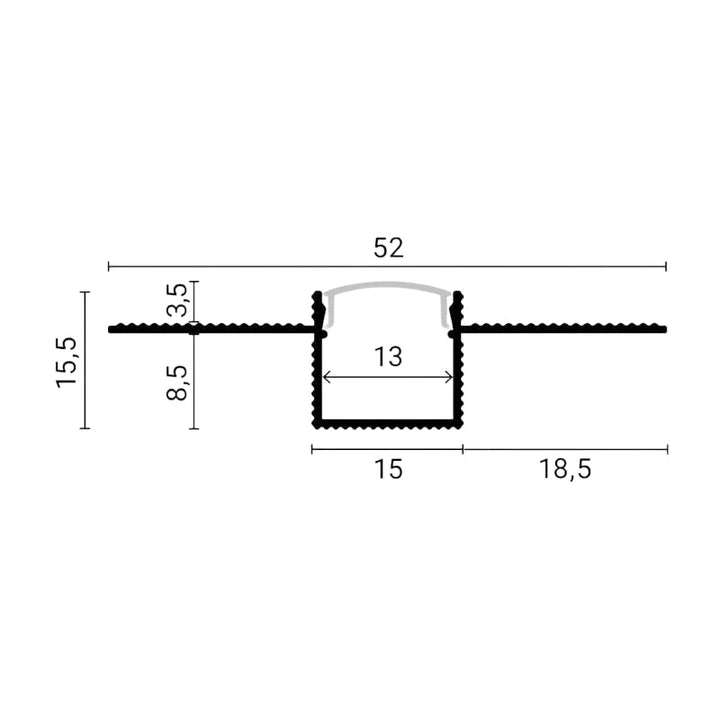 Profilé Aluminium Flexible 2M Cache Opaque Blanc