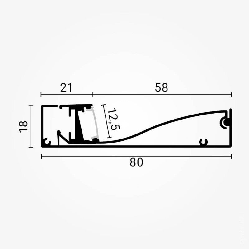 Profilé Aluminium Plinthe Couleur Argent 2M pour Ruban LED 10mm