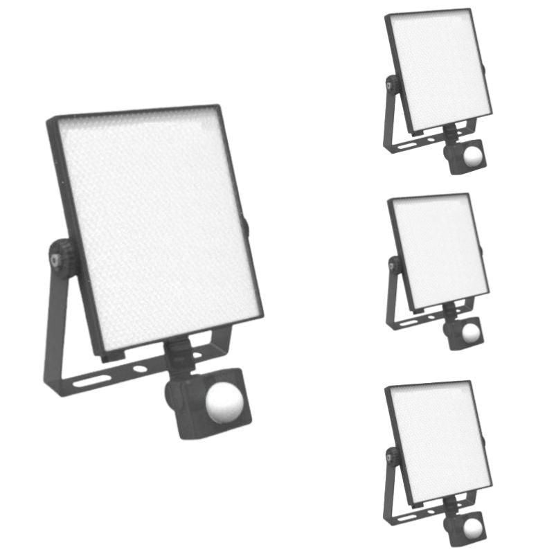 Projecteur LED Connecté WiFi RGBW 20W IP44 avec Détecteur de Mouvement (Pack de 4)