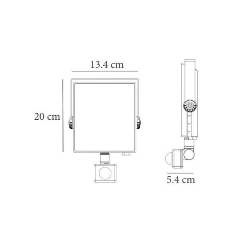 Projecteur LED Connecté WiFi RGBW 20W IP44 avec Détecteur de Mouvement (Pack de 4)