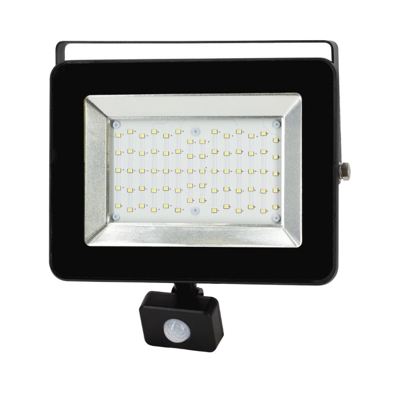 Projecteur LED Détecteur de Mouvement Crépusculaire 50W Extra Plat IP65 NOIR