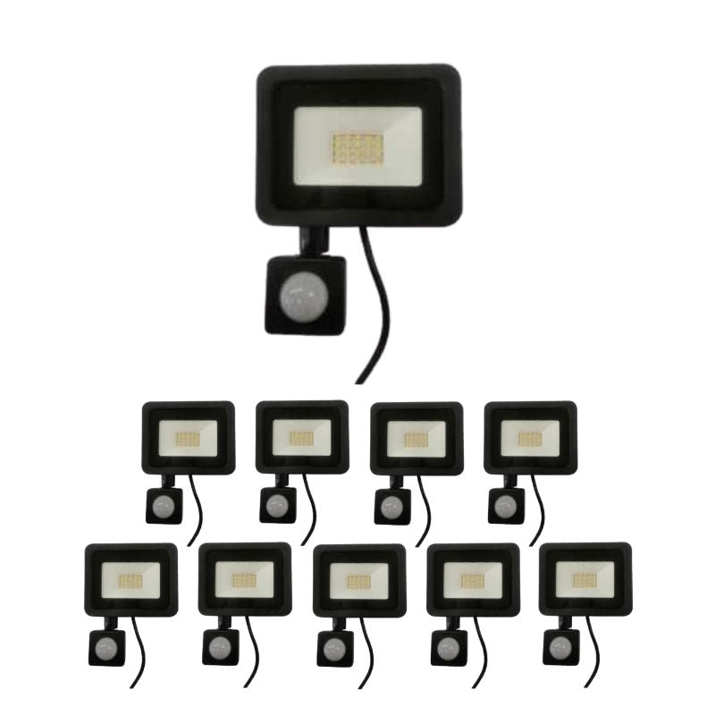 Projetor LED ao ar livre 20W IP65 Black com Twilight Motion Detector