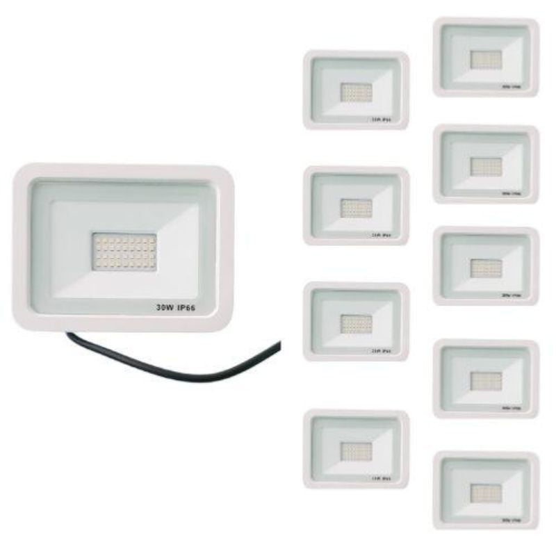 LED-Fluter für den Außenbereich, 30 W, IP66, WEISS