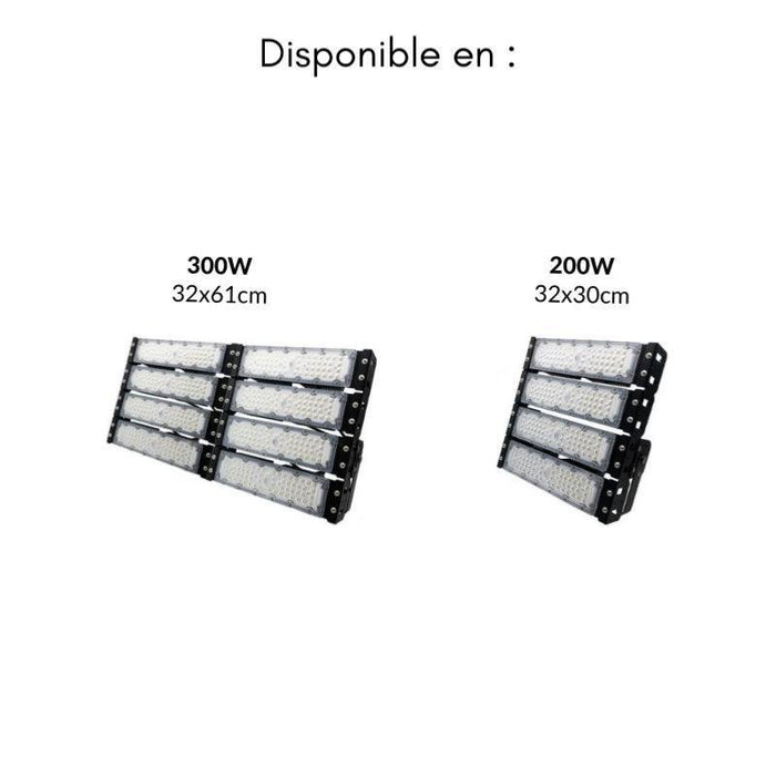 Projecteur LED Puissant Industriel 400W IP65 Noir