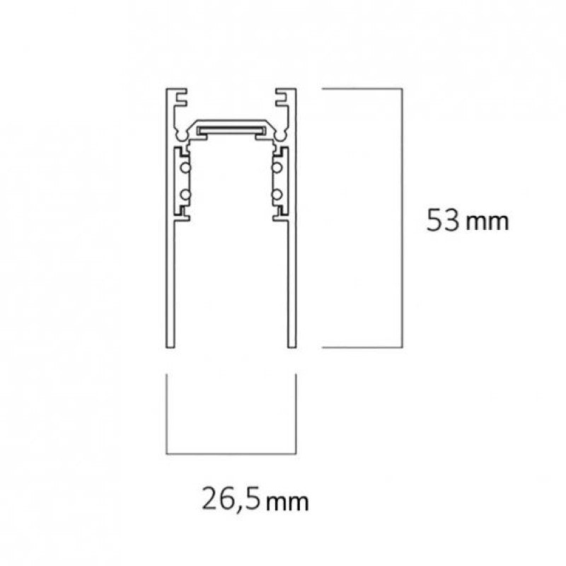 Rail Magnétique en Saillie 48V 2m Noir
