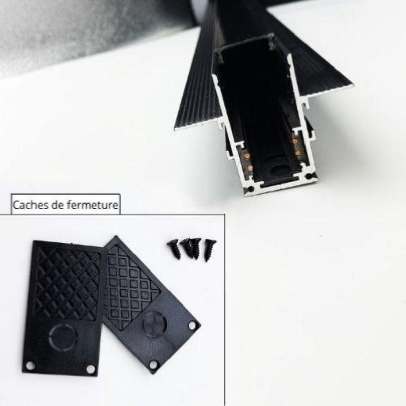 Rail Magnétique Encastré 48V 1m Noir