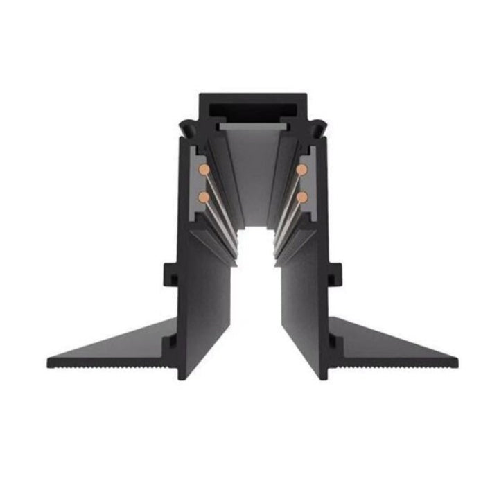 Rail Magnétique Encastré 48V 1m Noir pour Enduit