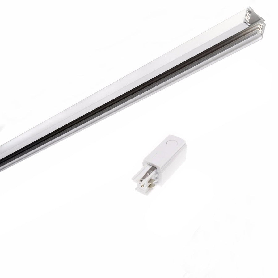 Rail Triphasé pour Spot LED 1m Blanc