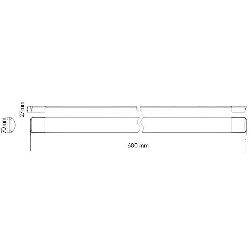 Réglette LED 60cm 20W IP40 (Pack de 20)
