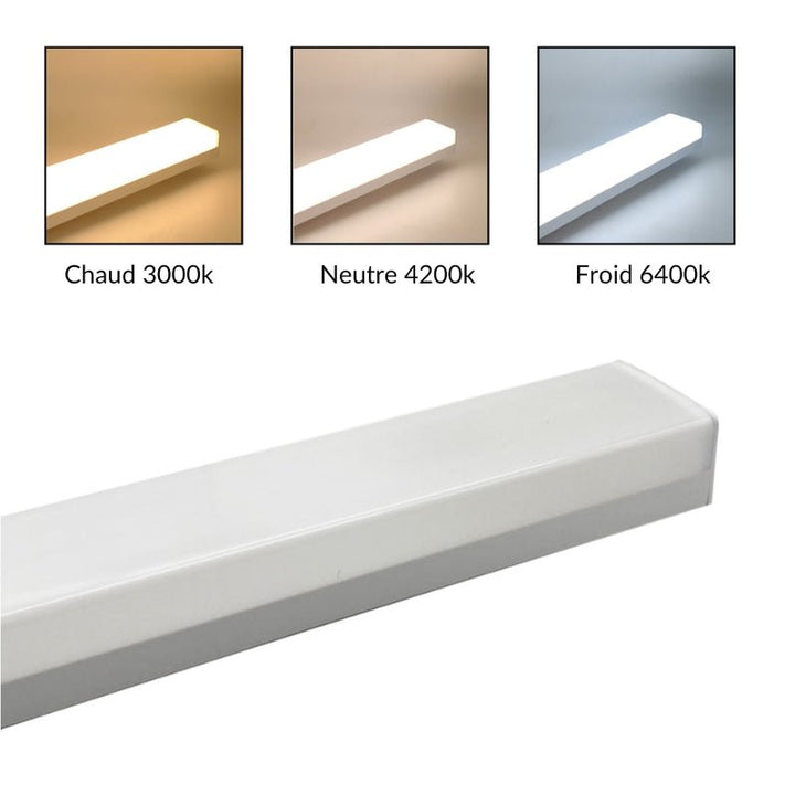 Réglette LED 120cm Blanche 48W IP20 CCT - 3000K/4000K/6000K ( Pack de 10 )