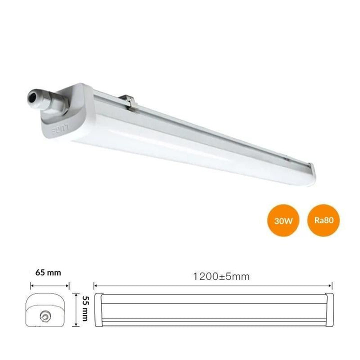 Réglette LED étanche 120cm 30W IP66 120lm/w