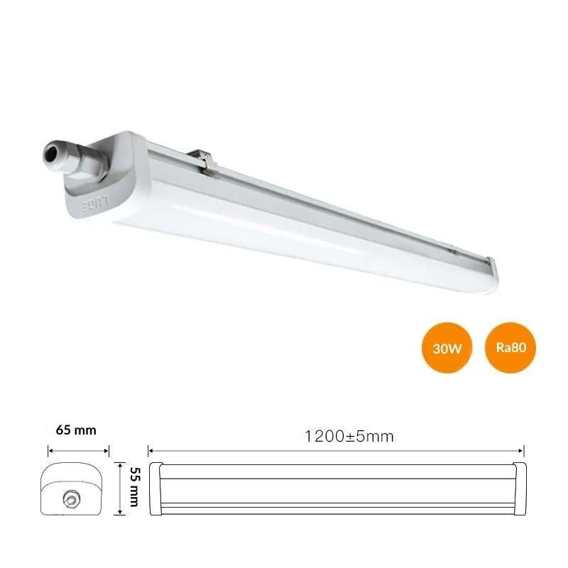 Réglette LED étanche 120cm 30W IP66 120lm/w