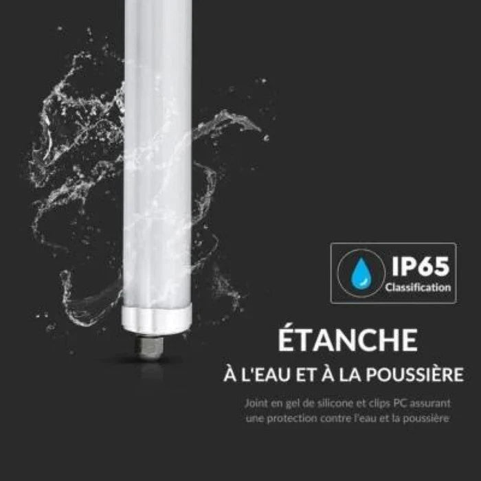 Réglette LED étanche 150cm 48W IP65 120lm/W Interconnectable (Pack de 12)