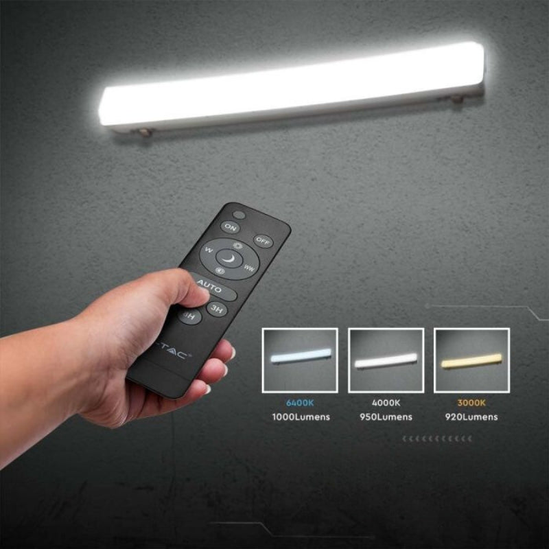 Réglette Solaire LED 120cm 18W IP65 CCT (Panneau Solaire + Télécommande Inclus)