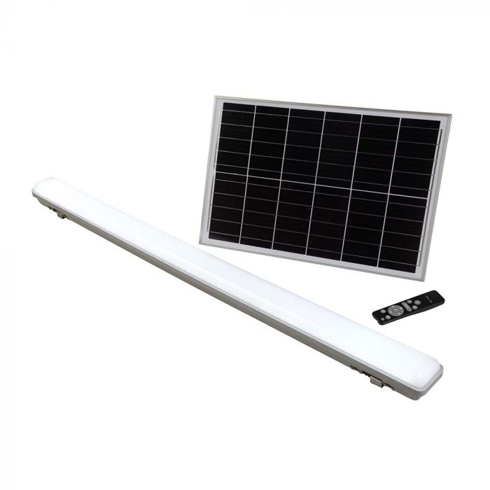 Réglette Solaire LED 120cm 18W IP65 CCT (Panneau Solaire + Télécommande Inclus)