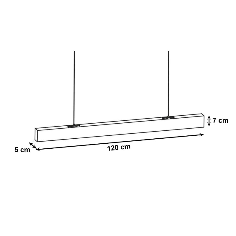 Réglette Suspendue 120 cm Noire 48W CCT - 3000K/4000K/6000K (Pack de 10)