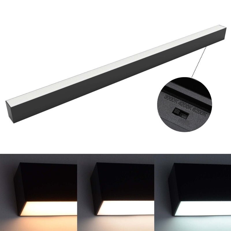 Réglette Suspendue 120 cm Noire 48W CCT - 3000K/4000K/6000K (Pack de 10)