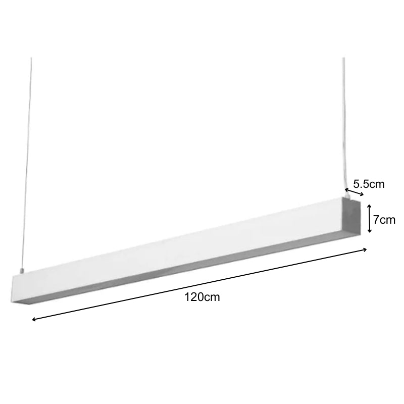 Réglette LED suspendue 35W 5,5 x 7 x 120 cm Blanc